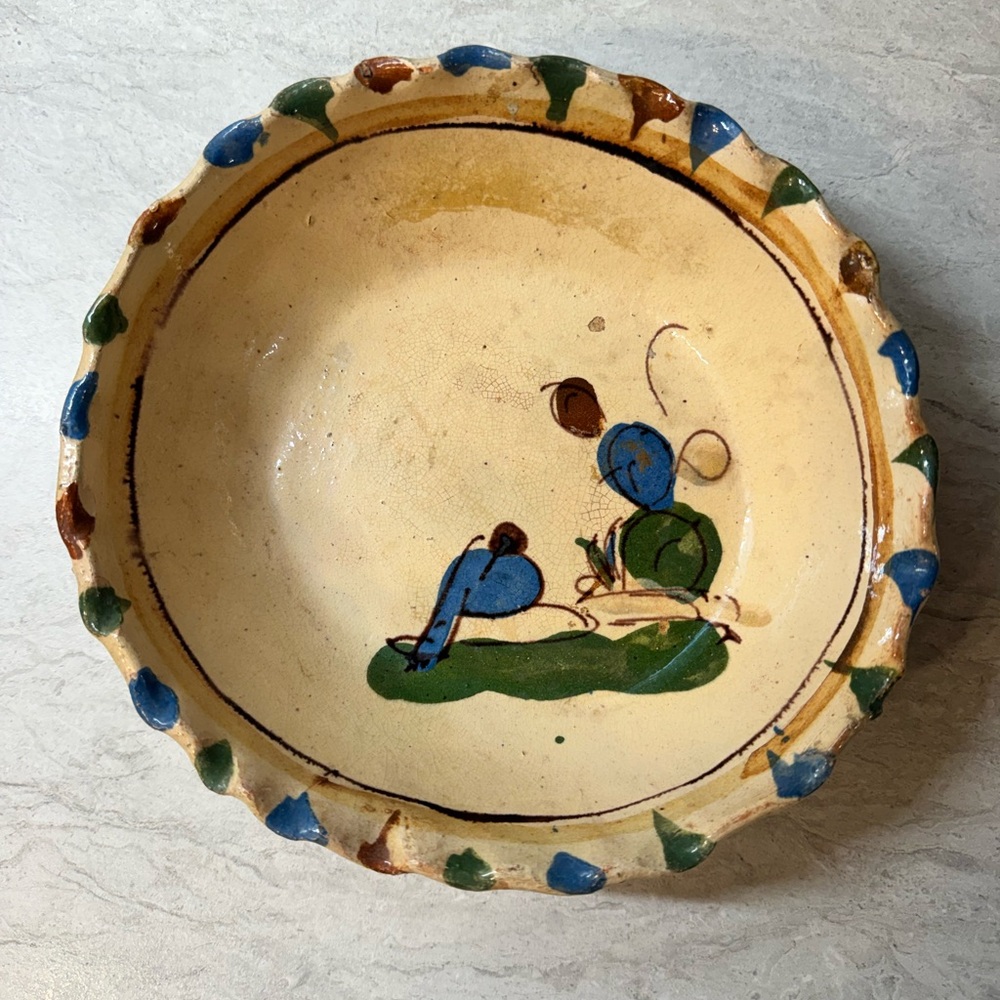 Vintage Mexican Cactus Siesta Tourist Tlaquepaque Bowl